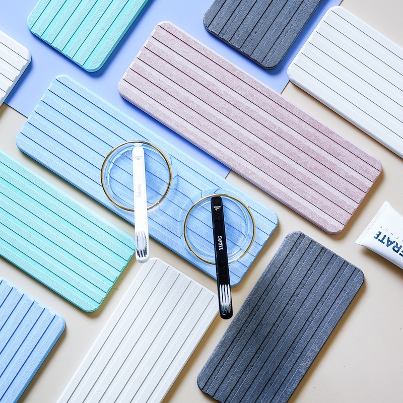 Diatom mud absorbent cool pad washbasin quick-drying pad wash storage coaster kitchen countertop water-proof cool pad bathroom soap holder