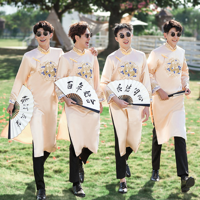 Groomsmen's clothing, brothers' group clothing, Chinese style national style wedding, groom's wedding, Tang suit robe, coat, funny Hanfu for men