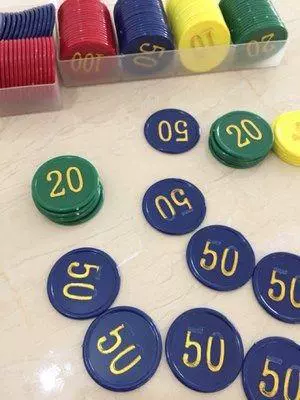 Mạt chược tiền chip, khoai tây chiên, tiền xu, thẻ, phòng cờ vua, bộ nhãn hiệu nhựa đặc biệt của sảnh mạt chược, hộp dày hai mặt - Các lớp học Mạt chược / Cờ vua / giáo dục