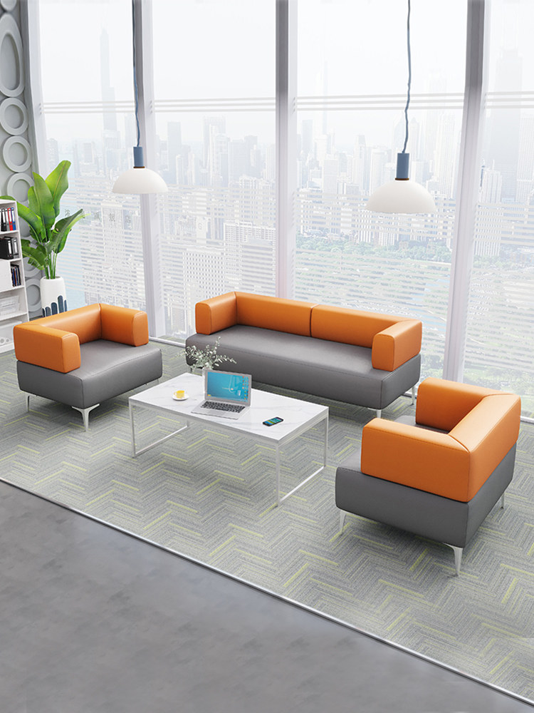 Office Sofa Brief Business Reception Guest Lounge Area Hall Office Sofa Tea Table Composition Suit