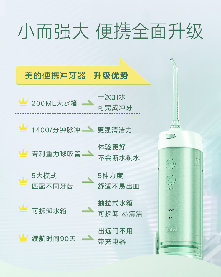 美的 伸缩款 便捷冲牙器+六件套护理包 图4