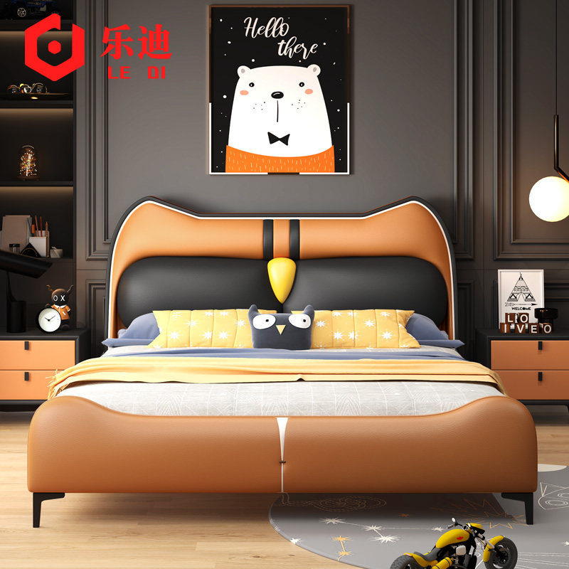 Children's bed Boys cartoon Single beds 1 2 1 5 m Creative children's beds Children's room with small beds Single beds