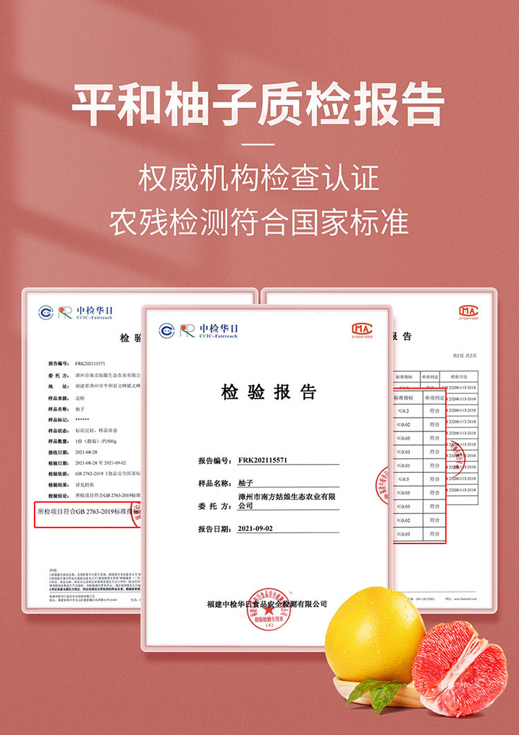 福建平和琯溪 红心柚子 净重4.5斤 2个 图10