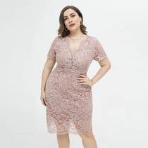 Big Size Party Dress Fat Lady Lace Gown