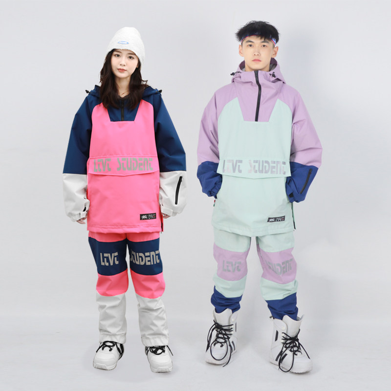 Winter Ski Suit for men and women Suit Veneer Twin Pancet Hooded Sweatshirt Waterproof Thickened Warm Up to Outdoor Snowsuit-Taobao