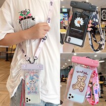 Mobile phone waterproof bag hot spring touch screen mobile phone waterproof bag Universal cartoon cute diving cover transparent tour