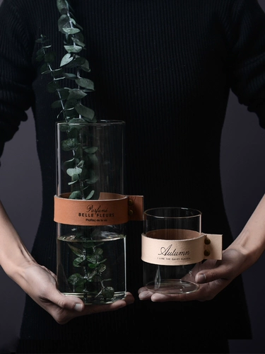 Северная стеклянная ваза Прозрачная цветочная композиция высушенные цветы и богатые бамбуковые украшения гостиной