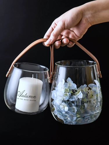 Северная стеклянная ваза Прозрачная цветочная композиция высушенные цветы и богатые бамбуковые украшения гостиной