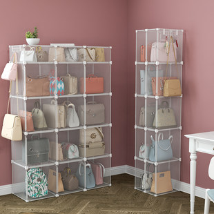 Bag storage cabinet floor-standing bag storage shelf wardrobe storage artifact hanging handbag narrow storage box