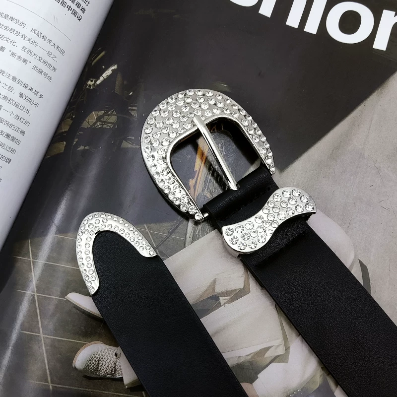 Узкий пояс с стразами Millennium популярный декоративный элемент с личностью американский темный ветер пояс женский стиль Y2K