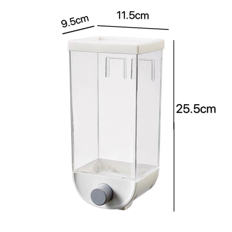 One Container [1500Ml]Hang on wall Of Coarse Cereals storage box Rice bucket automatic produce rice Cereals and cereals storage box kitchen Wall mounted grain