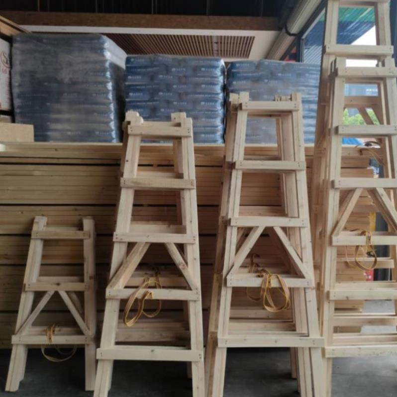 Hydroelectricity Wood Indoor Stairway Folding Wooden Herringbone Walking Ladder Plus Coarse Stairs Wood Ladders Double Side Widening Extension