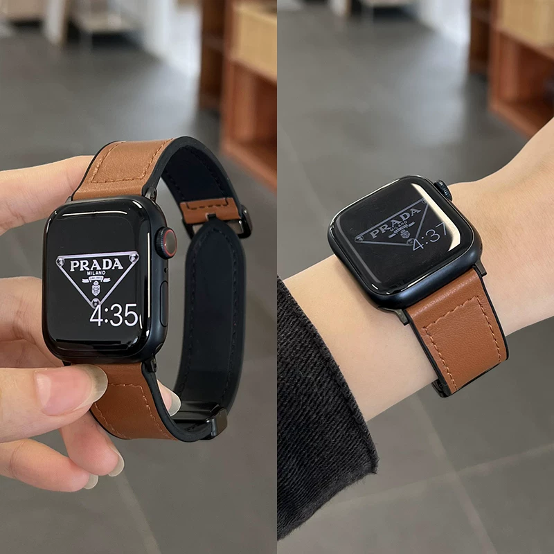 Подходит для ремешка Redmi Watch 4 5 Active Xiaomi Mi Band 8pro/9pro удлиненный подлинная кожа обратная пряжка RedmiWatch3 нейлоновый магнитный браслет спортивный красный часы2/3 Xiaomi watch
