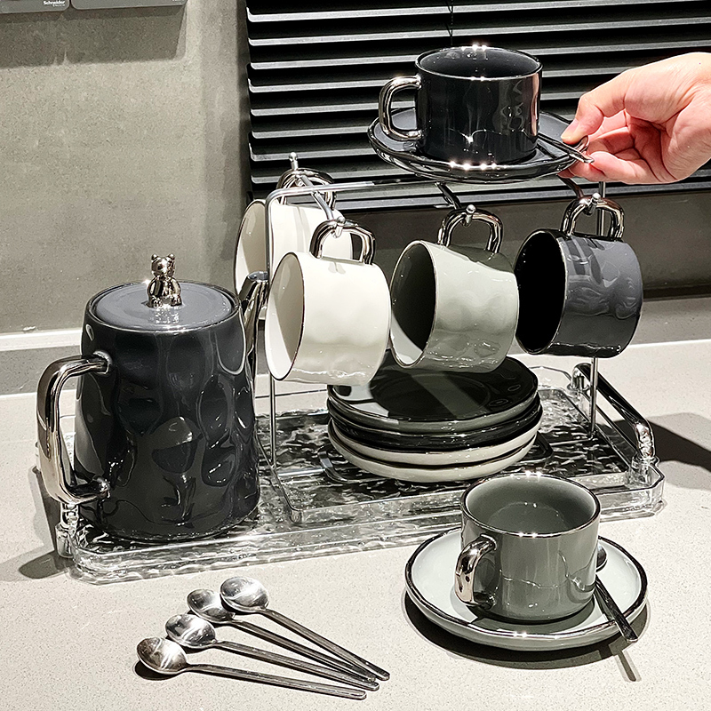 Coffee Cup, High-End Exquisite Ceramic Afternoon Tea Tableware, English-Style Cup and Saucer Set, Accessible Luxury, High-End Gift Box