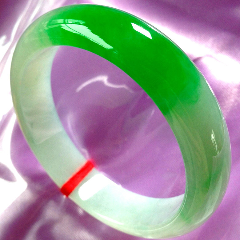 Burmese natural a-cargo jade bracelet high ice species full of sun green floating flower round strip jade bracelet daughter with certificate