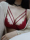 Japanese red animal year underwear for women with big breasts, ultra-thin lace wedding bra, sexy bra set, large size