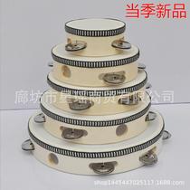 Percussion instruments Orff instruments parent-child teaching aids color red wood color sheepskin tambourine customization