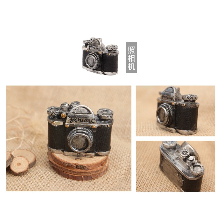 Оригинальный подарок 相机钢琴打字机复古做旧创意树脂迷你小摆件家居装饰网店拍摄定制 German/only banquet