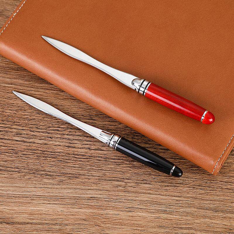 [USD 9.14] Vintage Black Letter Opener Stainless Steel Alloy Laser Logo