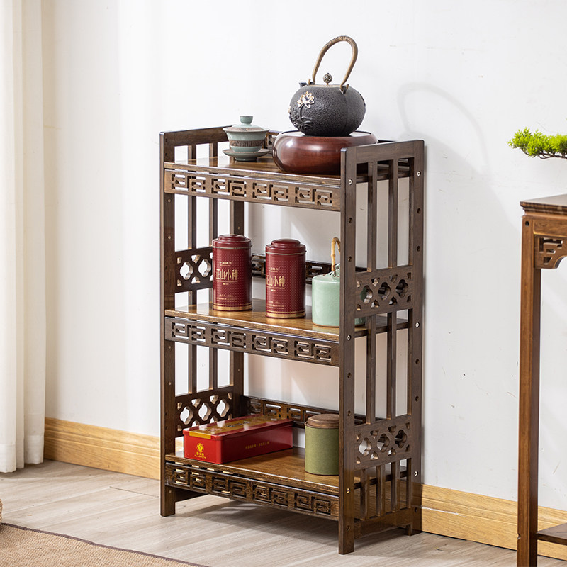 New Chinese Bogu Shelf Solid Wood Modern Simple Tea Room Show Shelf Tea Shelf Holding Shelf