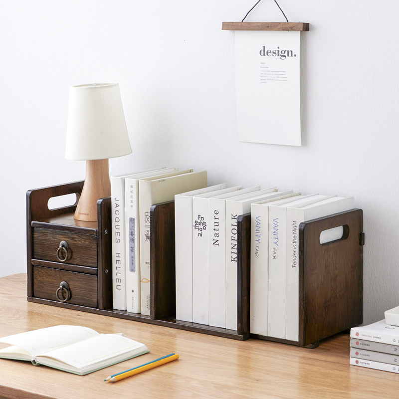 Desktop bookshelf student dormitory desk bookshelf rack multi-layer simple simple solid wood furniture modern storage rack