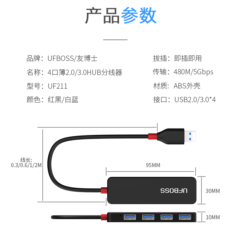 USB一拖四扩展器转换接头 图6
