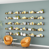  Wrought iron wall shelf bookshelf wall shelf Creative metal Nordic dining room living room TV background wall decoration rack