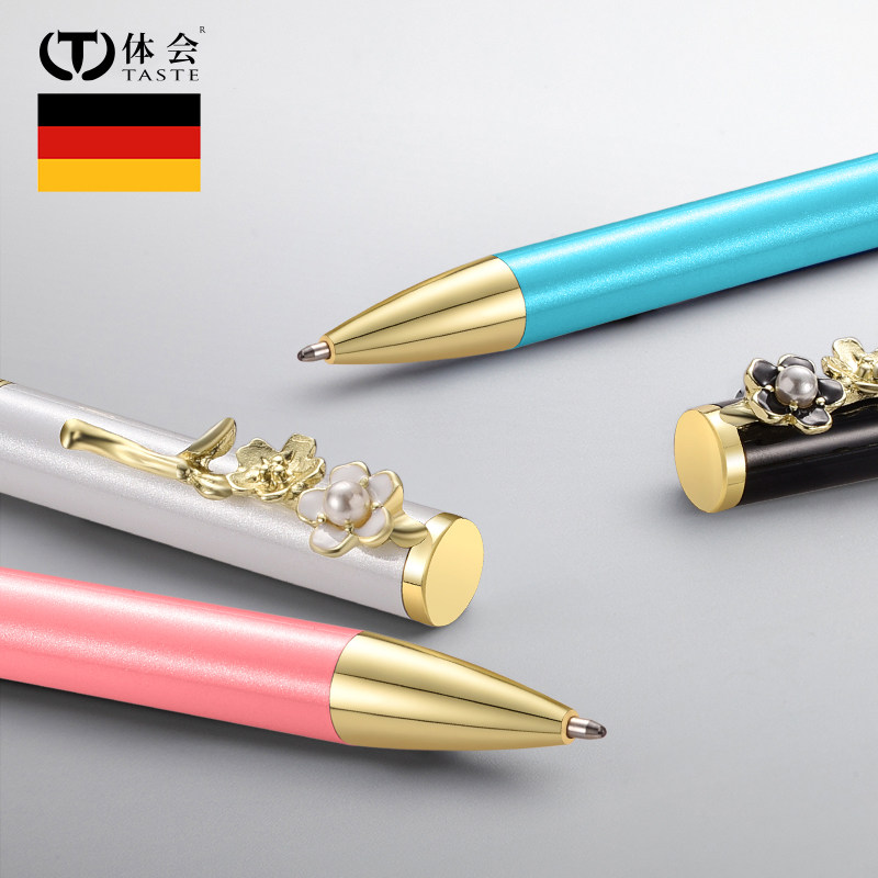 Business high-end ladies office metal pen carbon neutral ballpoint pen four-color engraved name private custom LOGO