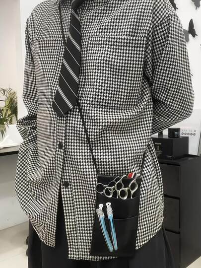 Genuine Leather Scissor Bag, Hairdressing Special-Purpose Crossbody Bag, Hairstylist Haircut Tool Bag, Pet Scissor Bag, Fashionable and Trendy