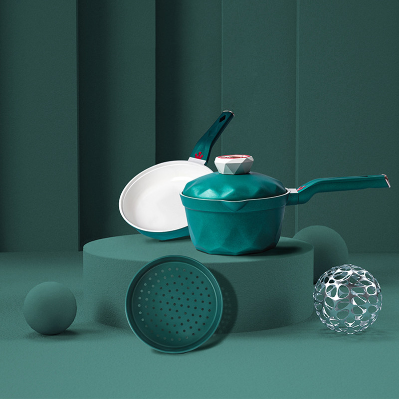 Emperanfini Nice milk pan ceramic multipurpose flat bottom frying pan gas stove induction cooker universal milk pan frying pan suit