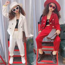 Girls suits spring and autumn new style girls fashion small suits Korean version of the childrens catwalk show dress trend