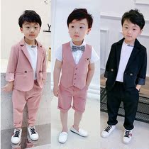 Childrens suits casual spring and summer western style boy British vest handsome childrens dress flower girl small suit tide