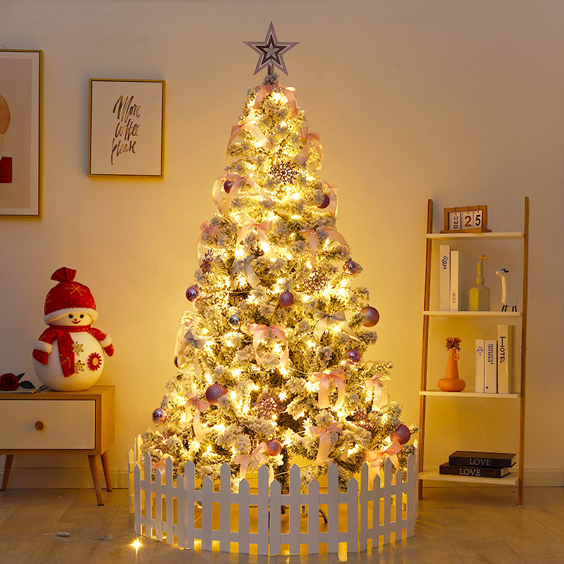 Christmas Flocking A Christmas Tree Decoration Package 1 5 1 8 m Luxury luminous simulation Tree Home Pendulum Wins Wind