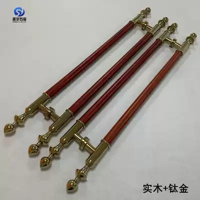 Chinese antique door handle Round tube Solid wood Glass door handle Wooden door handle European titanium alloy door handle