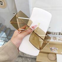 Sunglasses women ins2021 year new summer cut round face retro Port wind Net Red big frame sunglasses women tide