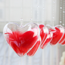 Valentines Day jewelry store window summer decoration pendant shop atmosphere scene layout creative hanging romantic pendant