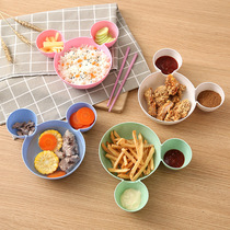 Plate Dish Dish Home Creative Mesh Red Pan Dumplings Mickey Children Dinner Plate Cartoon Divided Breakfast Pan Meal Tray