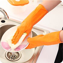 Dishwashing Gloves Women Durable Waterproof Thickened Kitchen Housework Cleaning Thin-Washed Clothes Brush Bowls Rubber Gloves