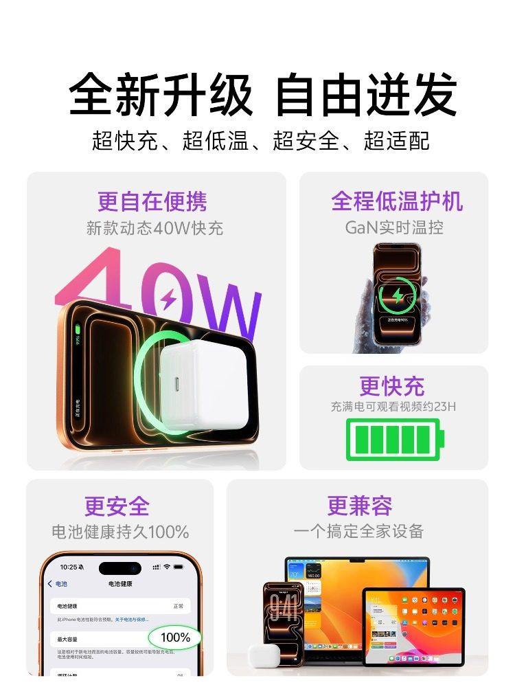 [Official 40W Dynamic Fast Charging] [Sf Express] Suitable for Apple 17 Charger, Original Genuine iPhone 17Promax Mobile Phone Charging Head, 17Air Fast Charging, 16 Data Cable, 60W