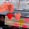 [A Big Strawberry]Resin 3D Sweet Car Keychain Decoration Gift for Couples and Best Friends