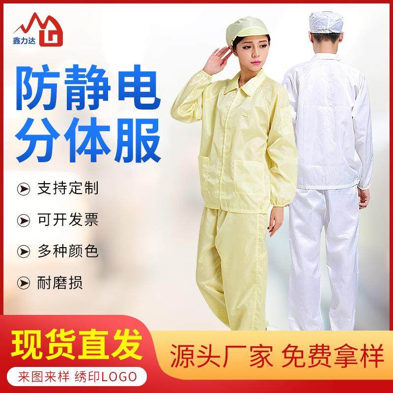 Electrostatic coat large-coat dust-free workshop anti-dust two-piece clean suit Two style workwear Even body antistatic clothes