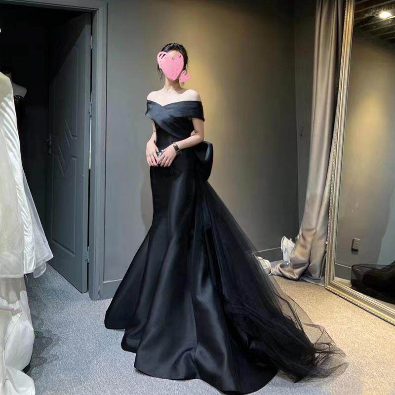 👑2025新款黑色晚礼服👗，让你在晚宴上光芒四射！-婚纱-淘宝好物网
