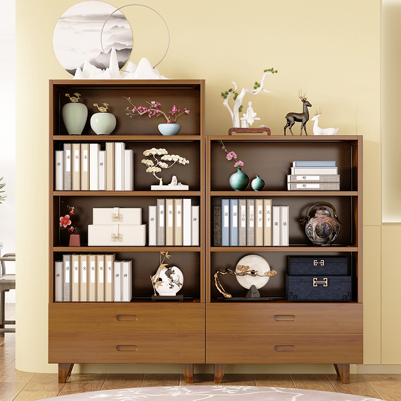 Simple bookcase rack bamboo wood floor storage living room desktop simple student economical multi-layer bookshelf