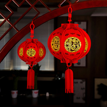 2022 New Years New Year decoration decoration arrangement Tiger Year felt cloth lantern hanging ornament Spring Festival New Years Day gate red lantern pendant