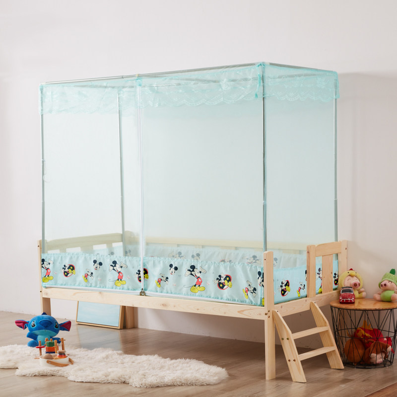 Zipper square net children's crib anti-fall mosquito net baby bed student female princess up and down bed mosquito net can be customized