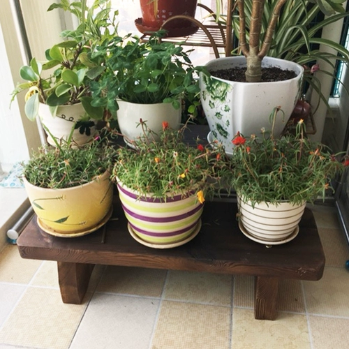 Деревянная карбонизированная скамейка цветочная корзина Стена Стена Длинная Цветочная полка