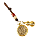 Двусторонная трехмерная медная ручка, украшение в руку, ключи от машины, брелок, подвеска, китайский гороскоп, подарок на день рождения