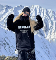 Ren Renchuan Black Fashionable Warm Ski Wear Suit Mens and Womens Waterproof Single Board Double Board 2024 Winter Thickened