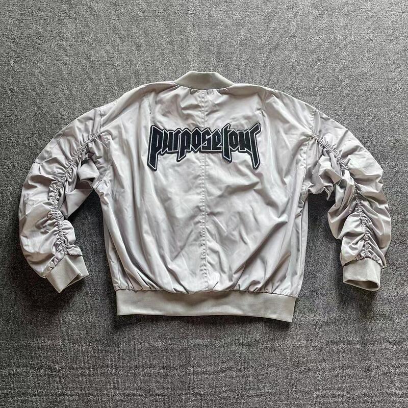 Bright Uncle's Same Style as Bieber'S, Embroidered Scimitar Jacket with Patch on the Back, Short Zip-Up Jacket for Men, High Street Style Bright Uncle's Same Style as Bieber'S, Embroidered Scimitar Jacket with Patch on the Back, Short Zip-Up Jacket for Men, High Street Style