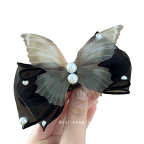 Tianmu Xinghe Butterfly Pearl Hair Clip High-end Hair Clamp Super Fairy Clamp Hair Clamp Temperament Clip Headgear